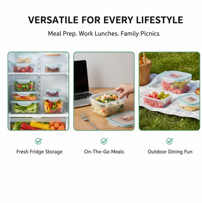 Kitchen Storage Containers Set – Fridge Organizer Lunch Boxes (5 Pcs)