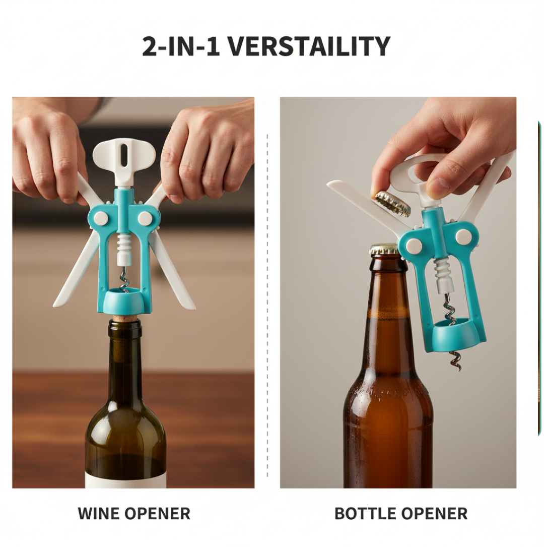 Waiter Wine Corkscrew Bottle Beer Cap Opener for Restaurants Bar Home