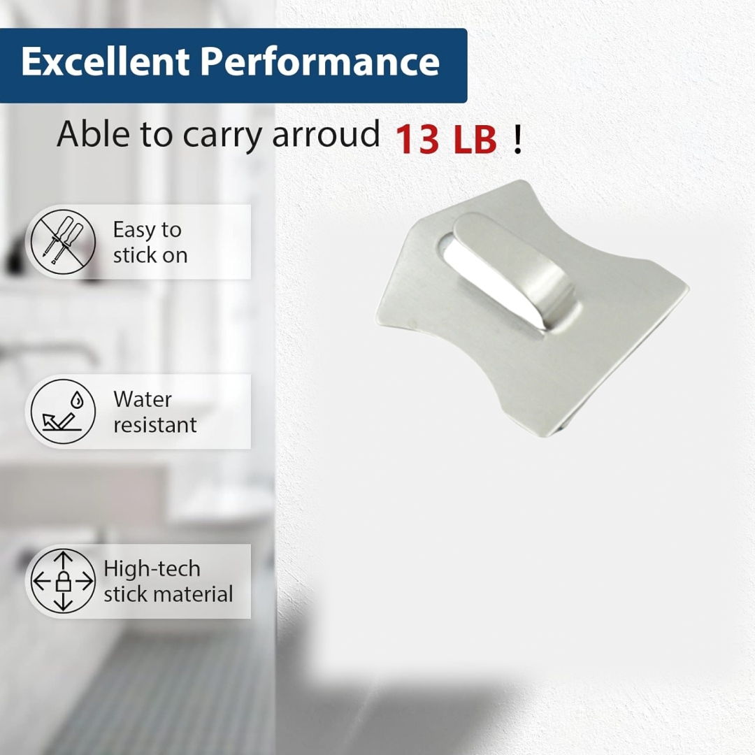 18-Piece Stainless Steel Wall Hooks: Organize Your Home Effortlessly