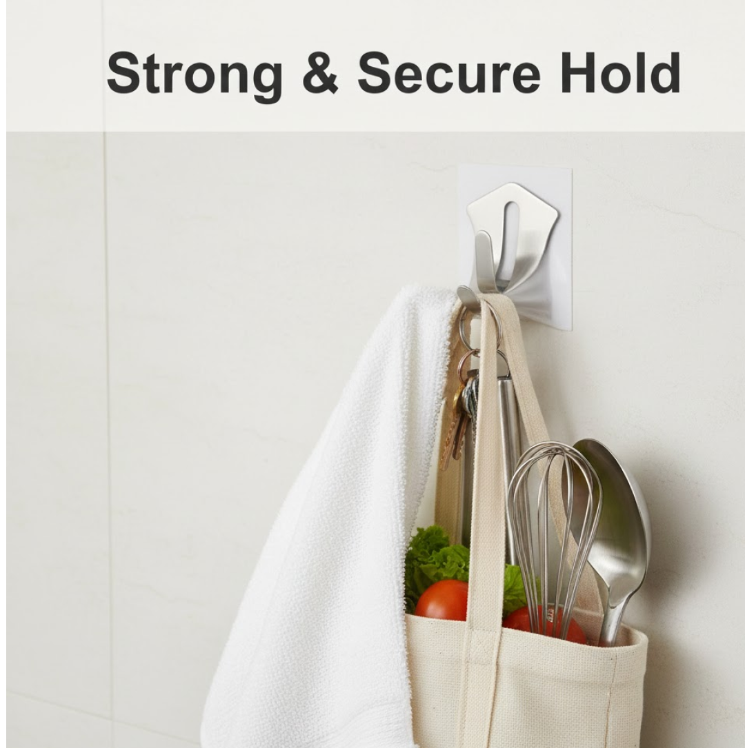 18-Piece Stainless Steel Wall Hooks: Organize Your Home Effortlessly