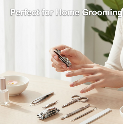 6-in-1 Professional Nail Care Kit: Clippers, Scissors & More Nail (Travel or Home)