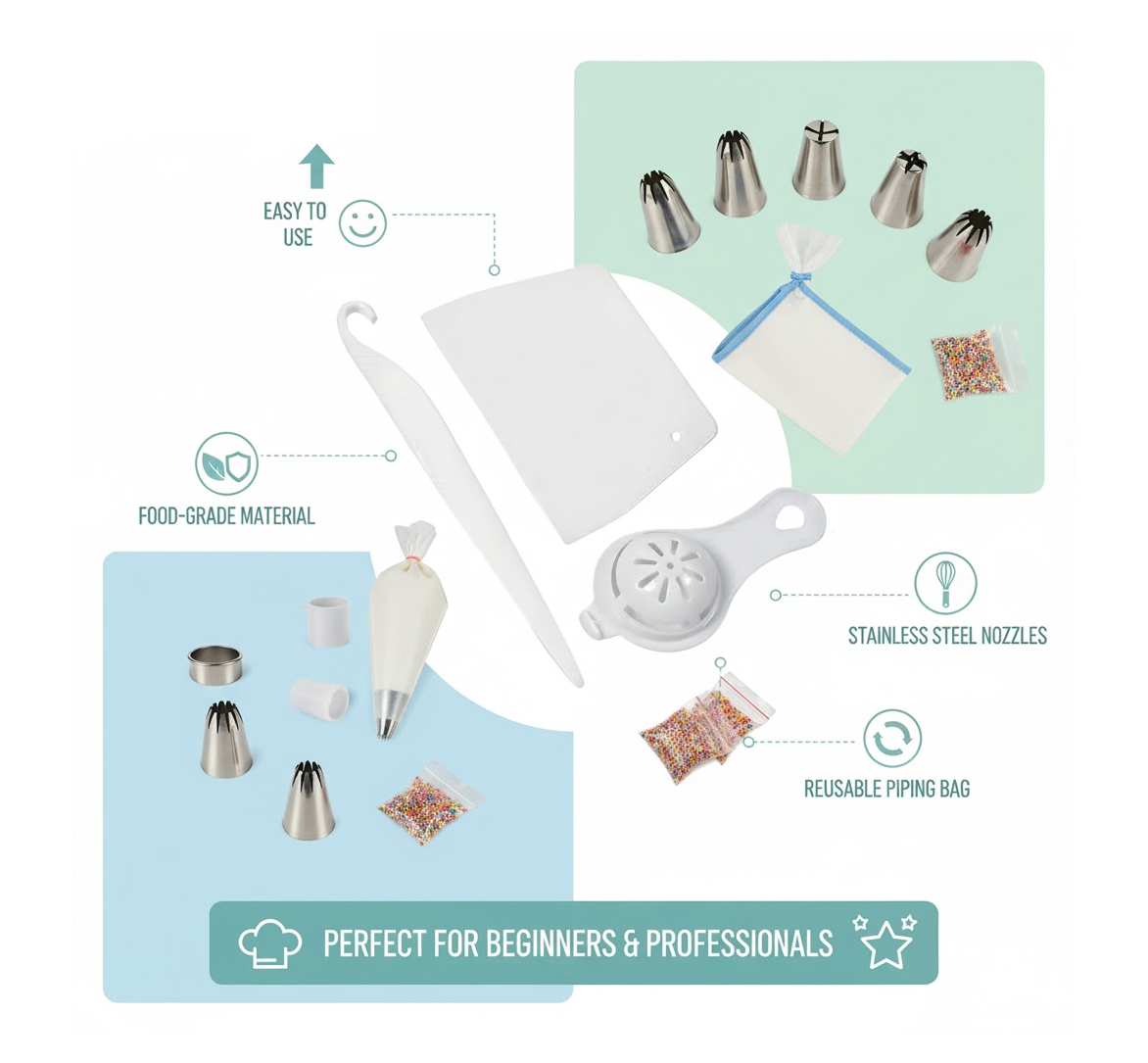 Essential Cake Decorating Kit: 3-Piece Set for Bakers of All Levels