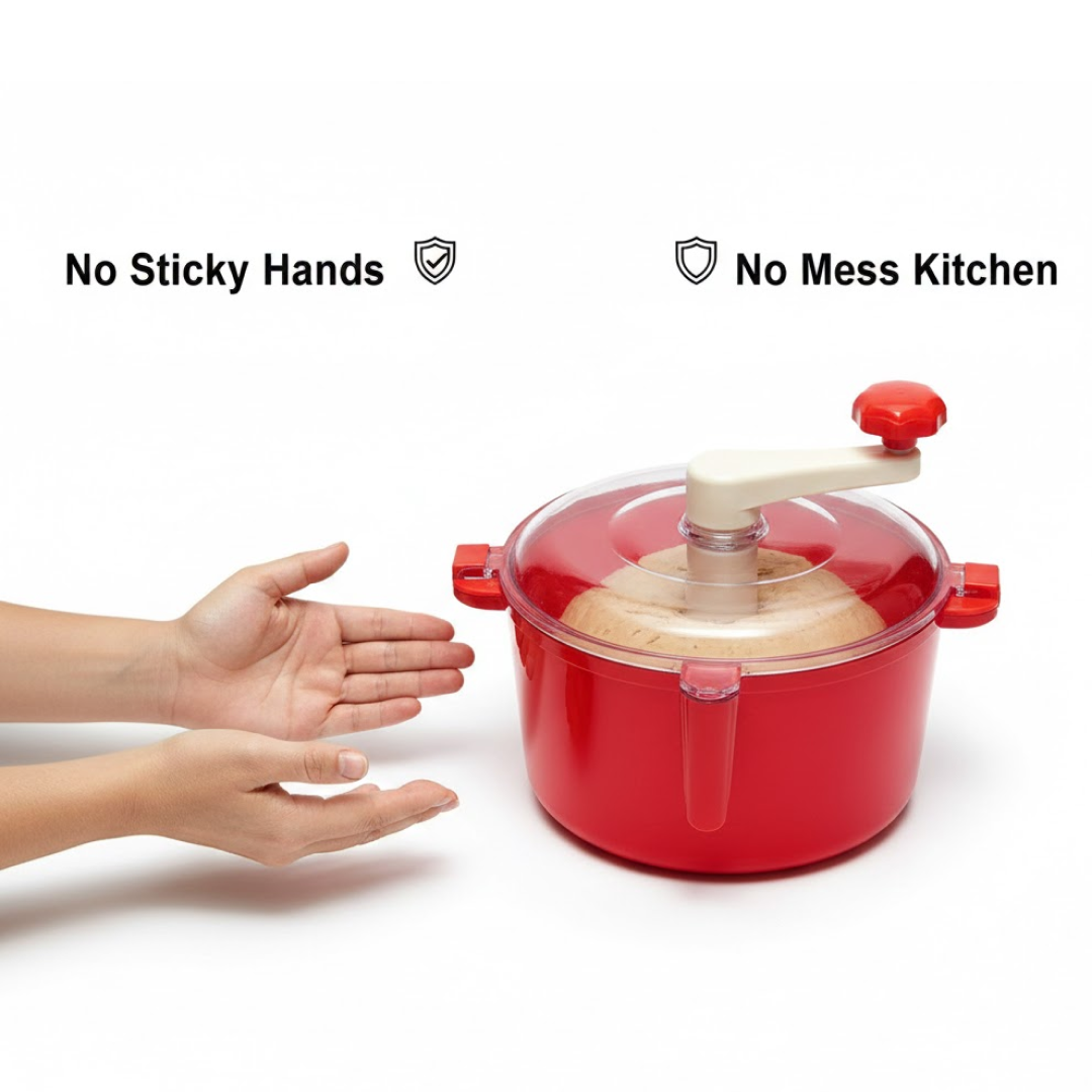 Close-up of Dough Maker Machine handle for easy operation