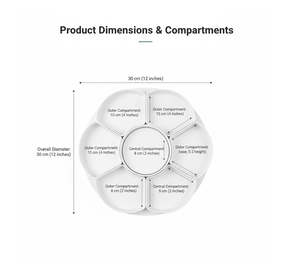 Large Compartment Box | Creative Divided Food Fruit Plate