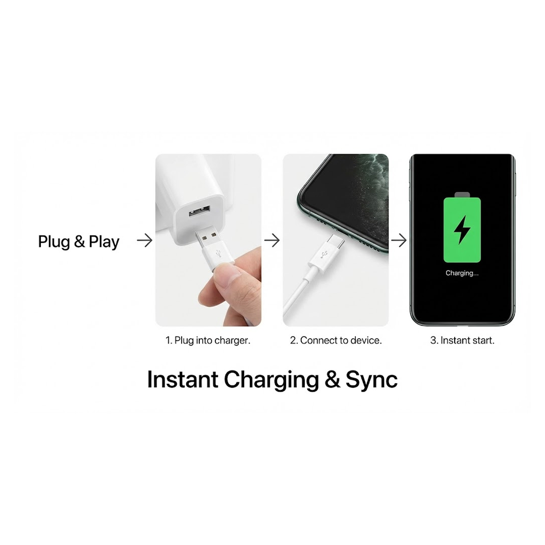 Type C data cable Fast Charging Cable (1 Mtr. / 1 Pc)