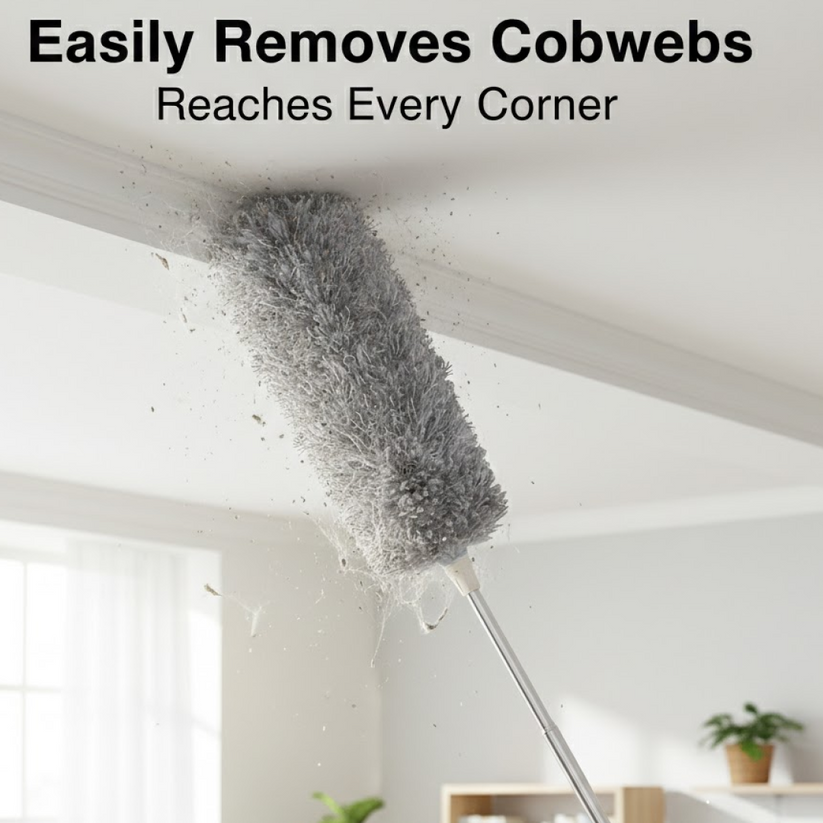 Microfiber Duster with 100-Inch Extendable Handle for High Reach Cleaning