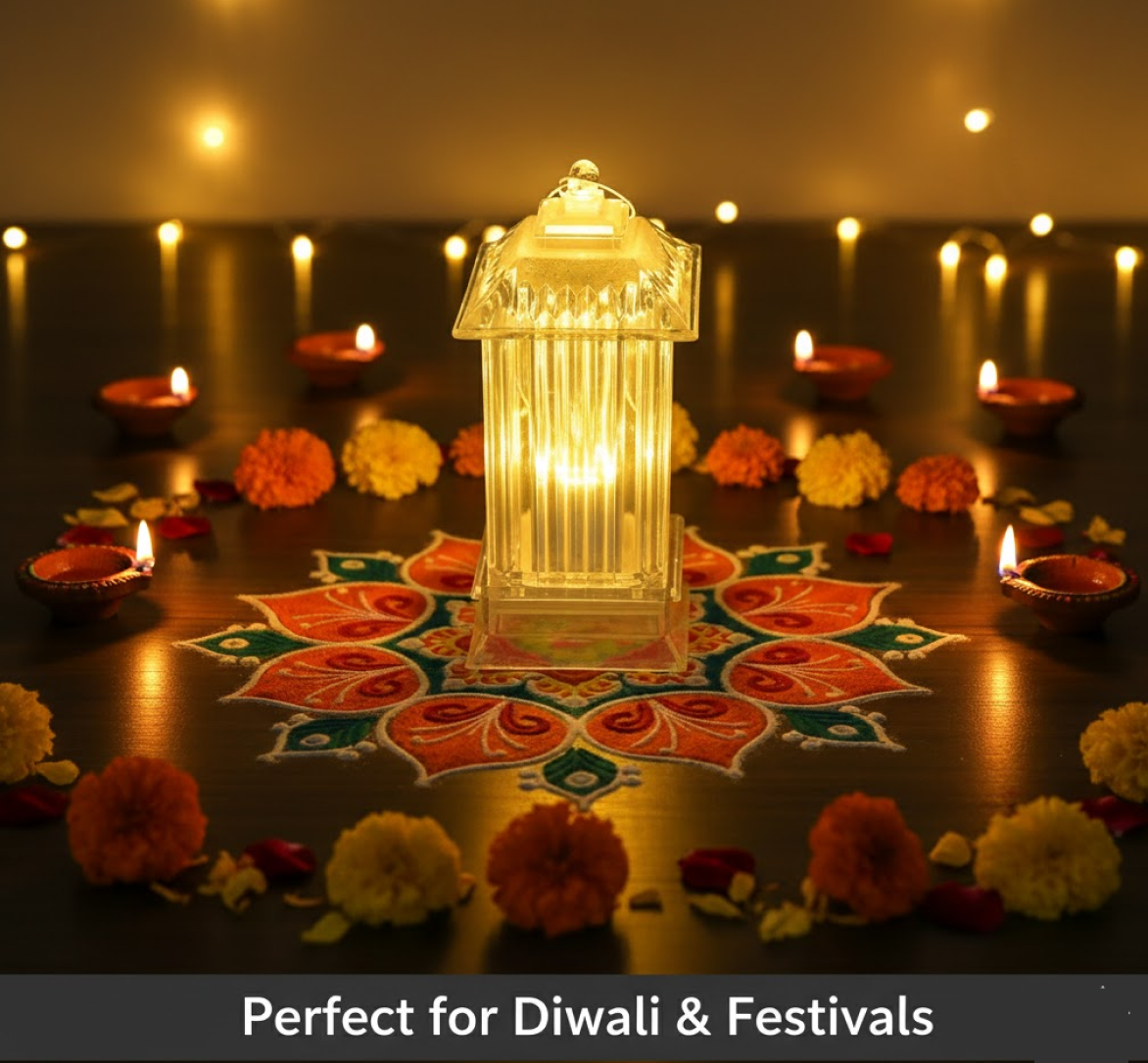 Lantern Shape LED Crystal Lamp for Festive & Holiday Decoration