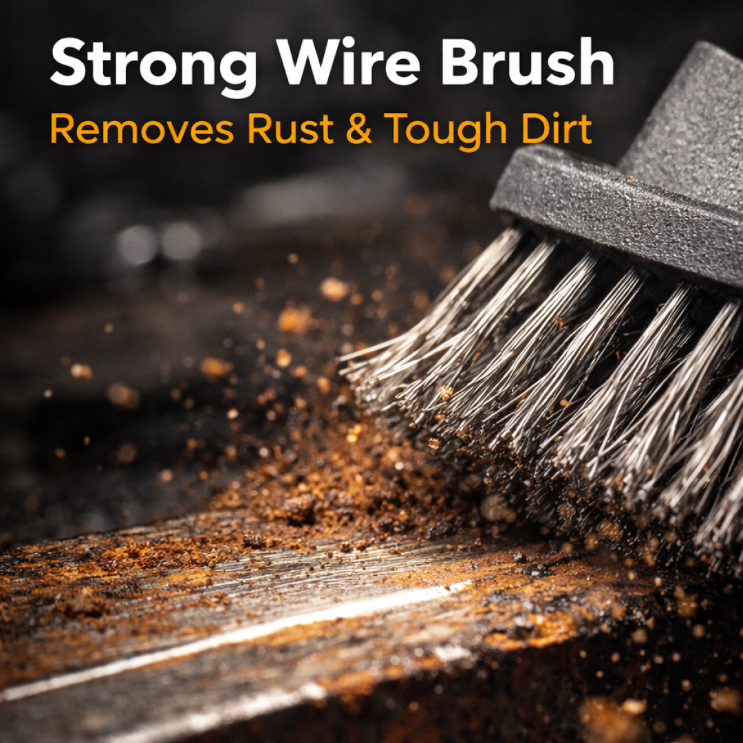 Black 2 Side Use Brush Scarp Cleaning Brush &  Wire Brush for Garage Use