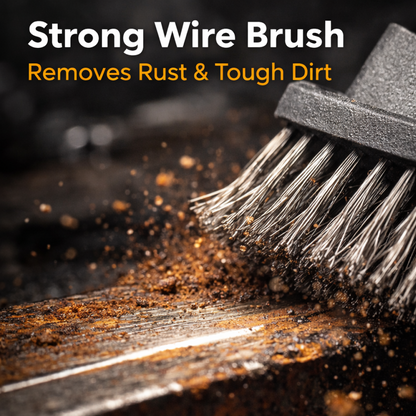 Black 2 Side Use Brush Scarp Cleaning Brush &  Wire Brush for Garage Use