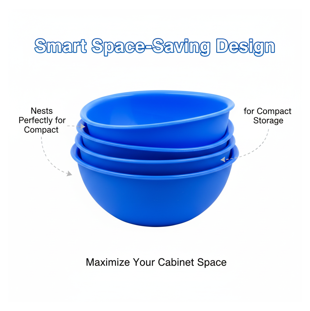 BPA Free Plastic Bowl Set for Cereal Salad Rice Soup Pasta Snack  3 Pc