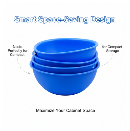 BPA Free Plastic Bowl Set for Cereal Salad Rice Soup Pasta Snack  3 Pc