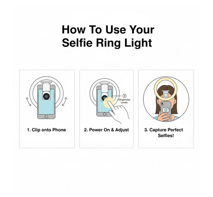 Selfie Flash Ring Light with 3 Level of Brightness (1 Pc)