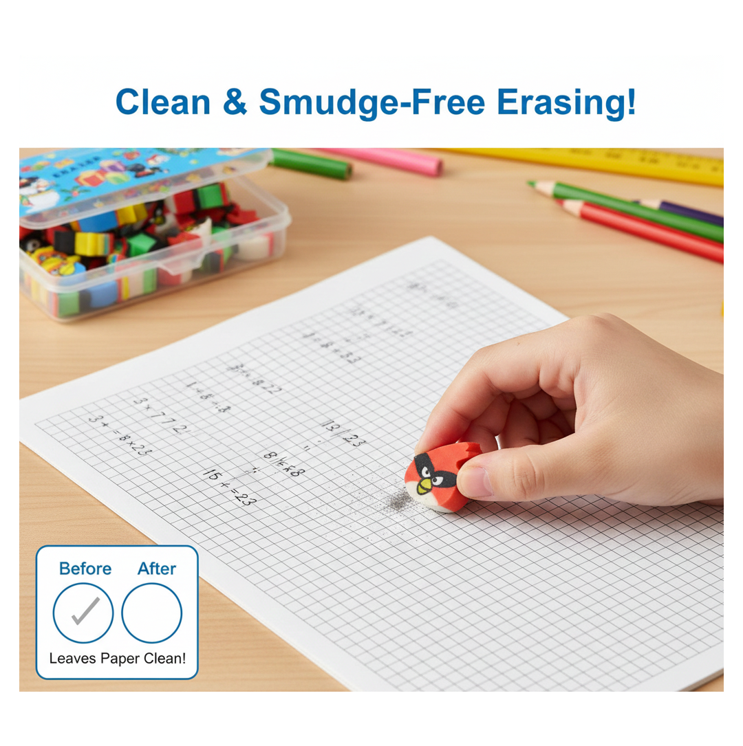 Colorful Novelty Eraser Set for Kids and Gifts (28 Pcs In 1 Packet)