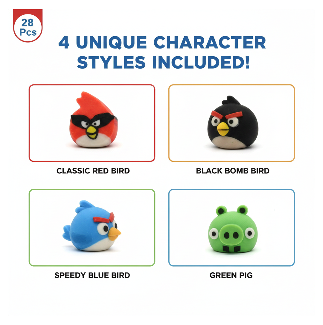 Colorful Novelty Eraser Set for Kids and Gifts (28 Pcs In 1 Packet)