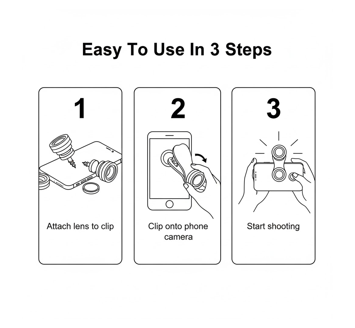 Universal Clip-On Mobile Camera Lens Kit (1 Set)