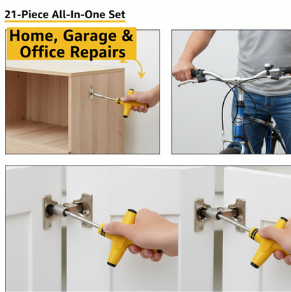 21 pcs T shape screwdriver set Batch Head Ratchet Pawl Socket Spanner hand tools