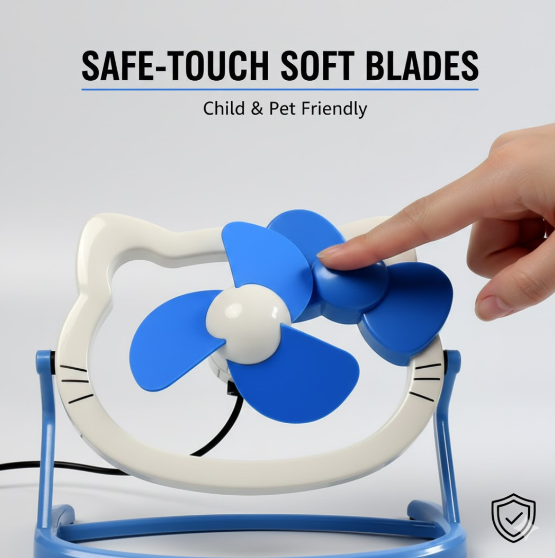 USB Mini Fan: Cute, Quiet & Portable Desk Buddy (Battery Not Included)