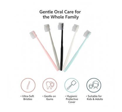 Kids Adults Ultra Soft-bristled Toothbrush With Cover (10 Pcs Set)