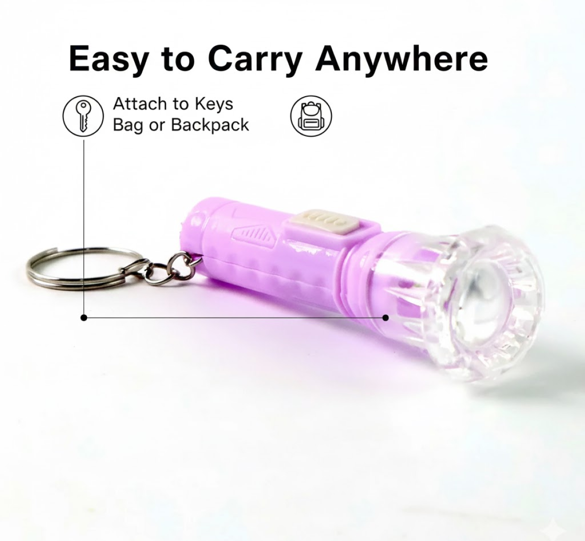 Mini LED Flashlight Keychain Torch (Mix Color & 1 Pc)