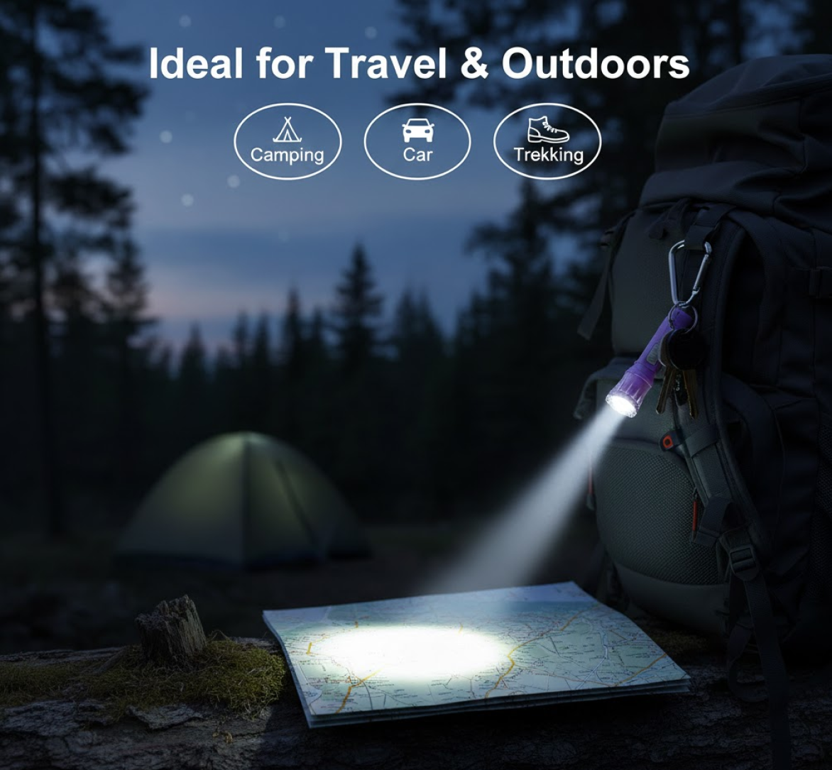 Mini LED Flashlight Keychain Torch (Mix Color & 1 Pc)