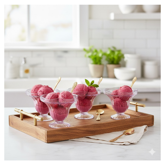 Crystal Plastic Ice-Cream Bowl Set – Serving Bowls (6 Pc)