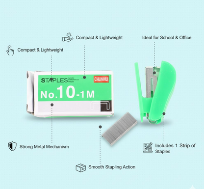 Mini Stapler with 1 Strip of Staples (1 Set)