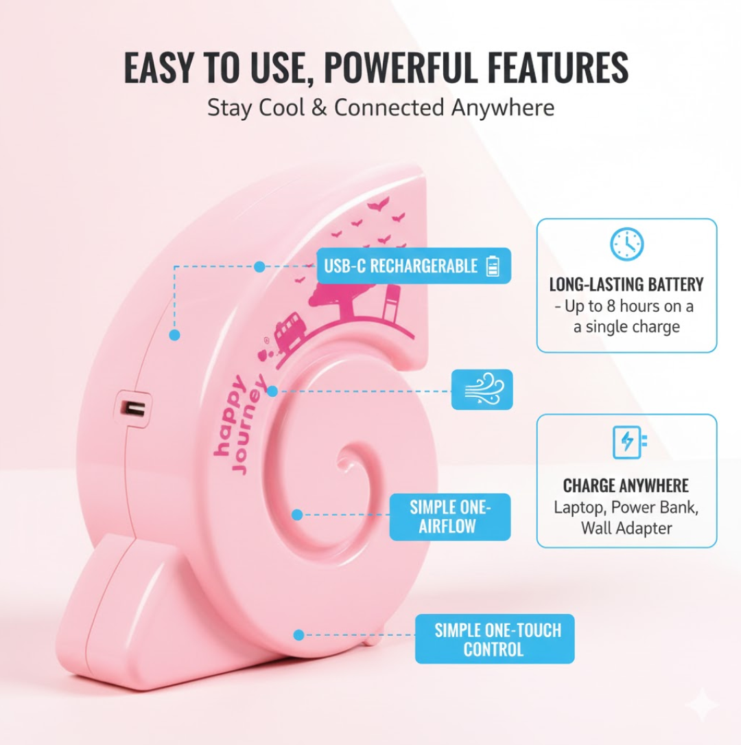 Cute USB Mini Fan: Bright, Quiet & Portable for Your Desk (Battery Not Included)