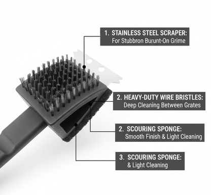 Black 2 Side Use Brush Scarp Cleaning Brush &  Wire Brush for Garage Use