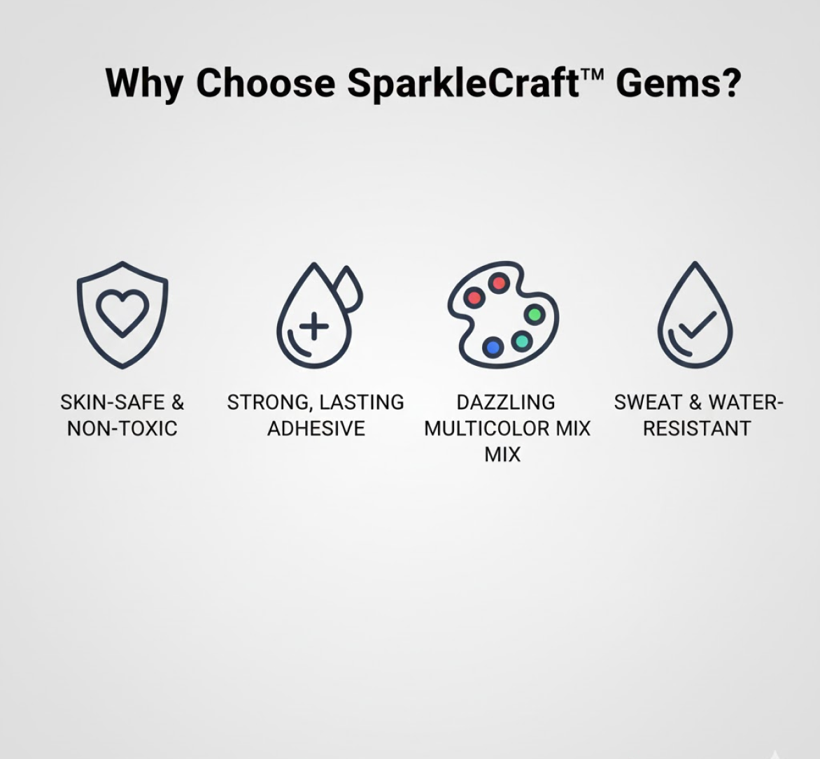 Self Adhesive Crystal Stickers for Art, Craft, Jewelry, Phone & School Projects