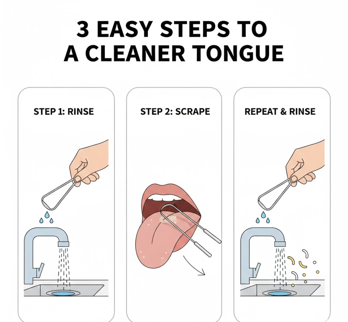 Tongue Cleaner For Kids & Adults | Tongue Scraper For Bad Breath, Maintain Oral Hygiene for Daily Use | for Fresh Breath & Bacteria Removal | Improved Taste (Steel, Copper, Tongue Cleaner / 1 Pc)