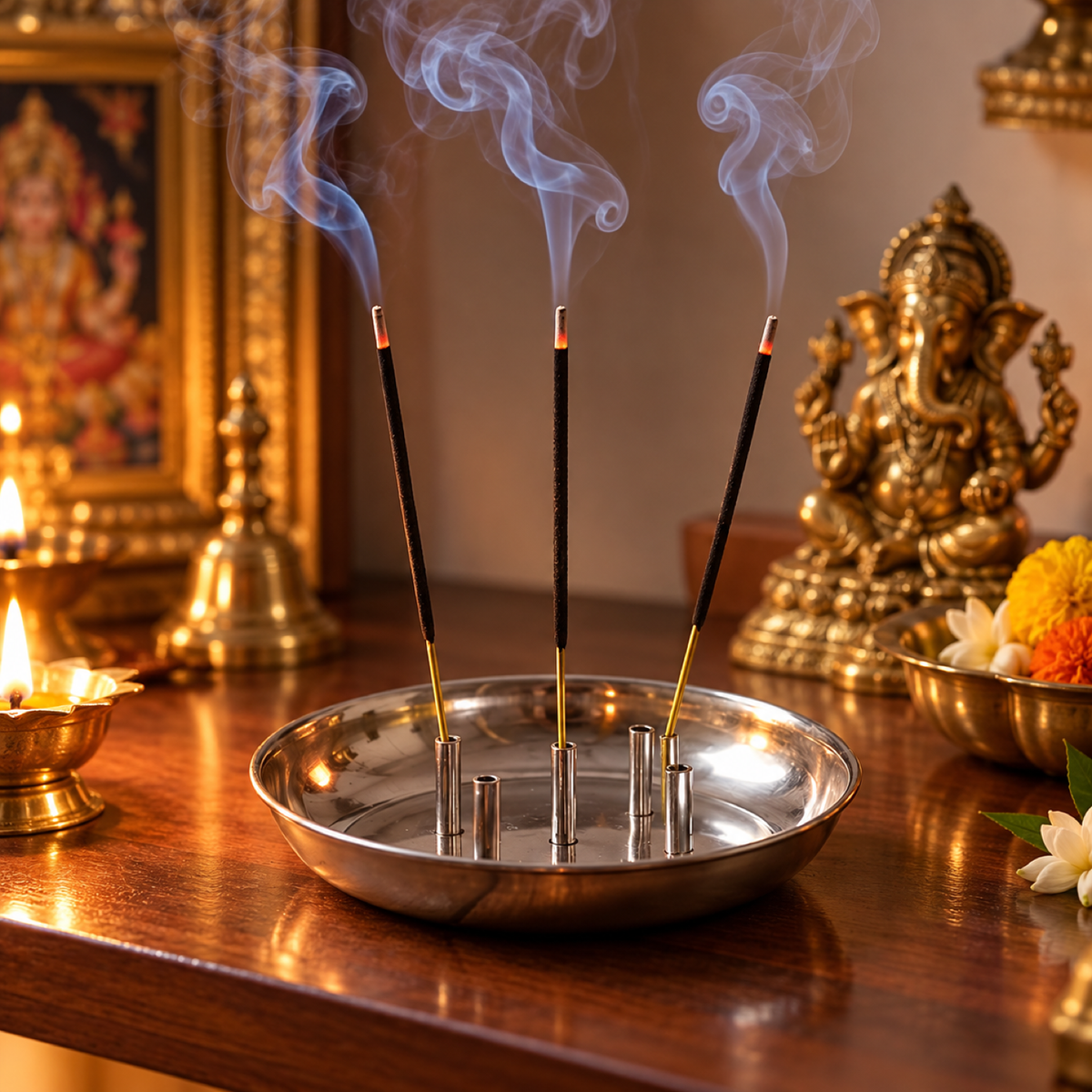21045 stainless steel lotus agarbatti stand SIA5 1 piece