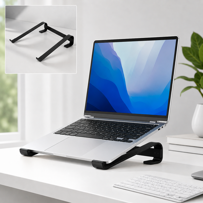 Fixed Metal Laptop Stand – Sturdy Ergonomic Desk Riser for Work