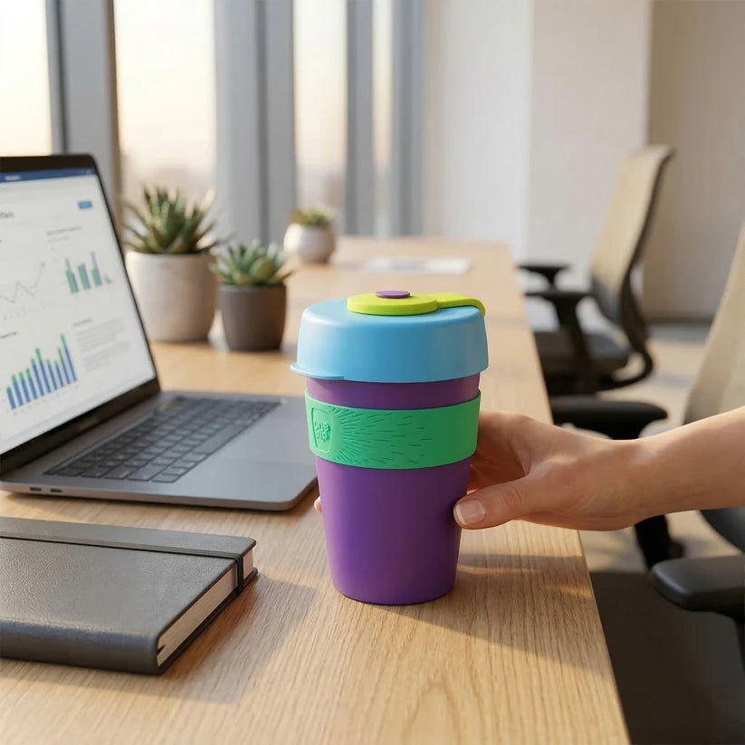 Office Water Bottle 400 ML with Silicone Lid Compact Desk Bottle (1 Pc)