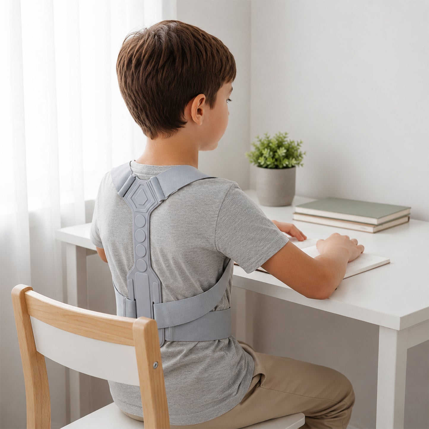 Posture support belt worn during study