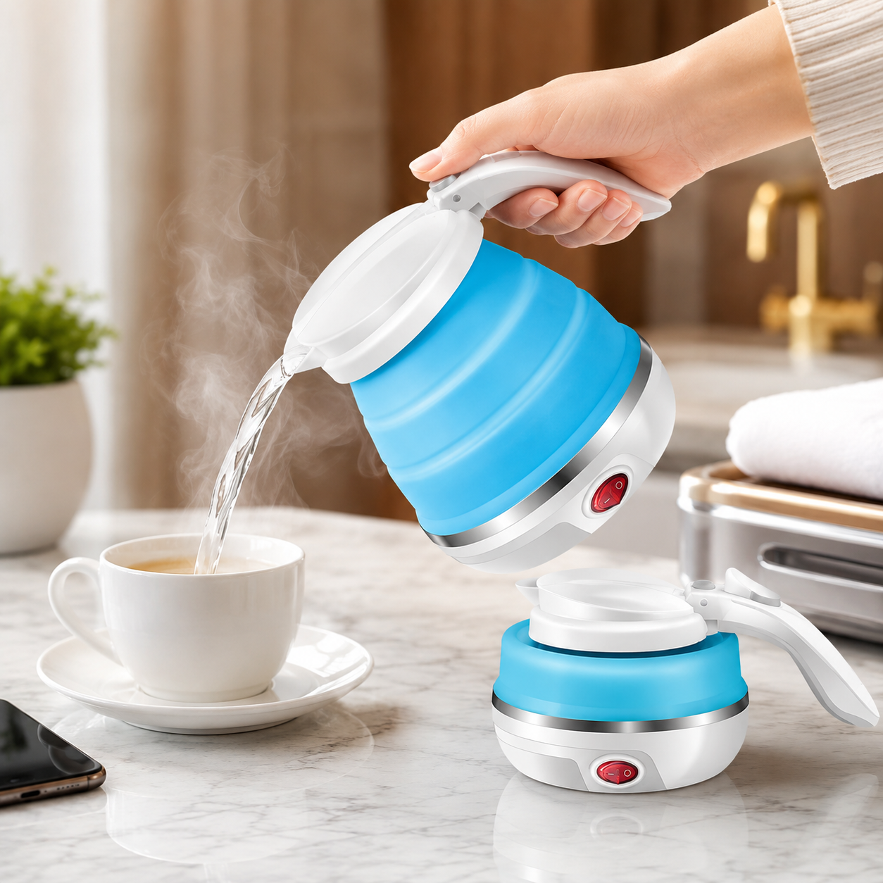 Foldable Electric Kettle – Portable 0.6L Travel Boiler | Siplix
