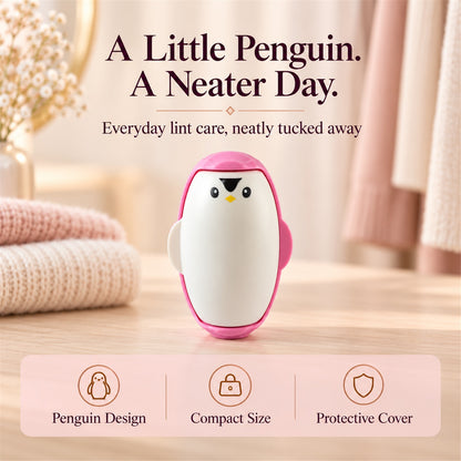 Pink Penguin Reusable Lint Roller