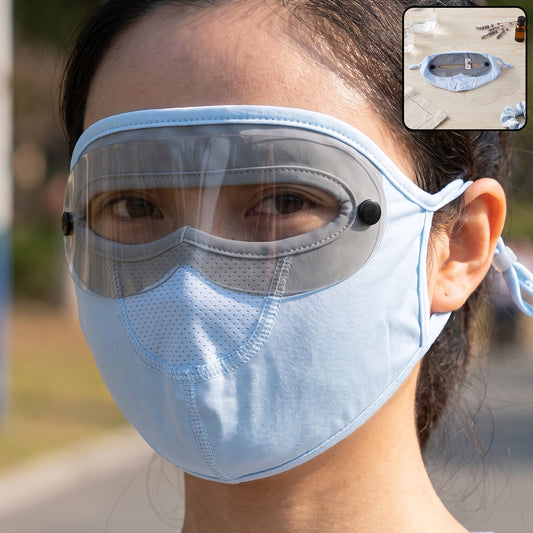 Reusable cloth face mask with eye shield main image without SKU