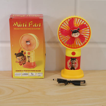 Color box packed mini handheld fan live photo