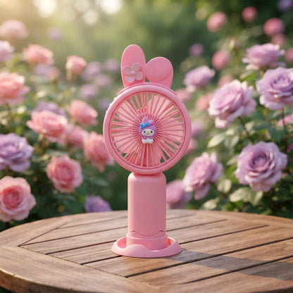 Portable mini fan placed outdoors