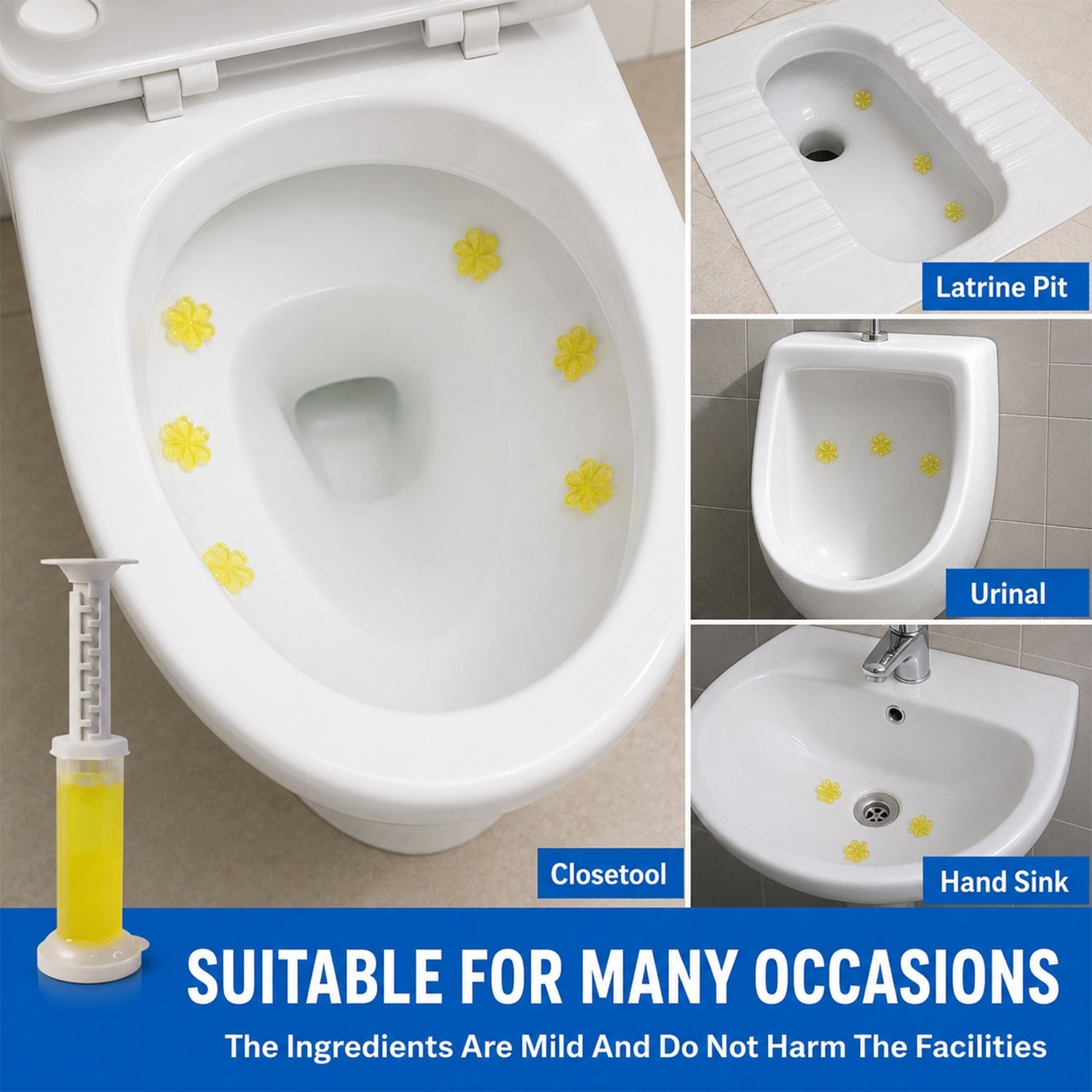 Toilet Gel Cleaner with Box Flower-Shaped Bowl Cleaner for Fresh Bathroom (1 Pc)