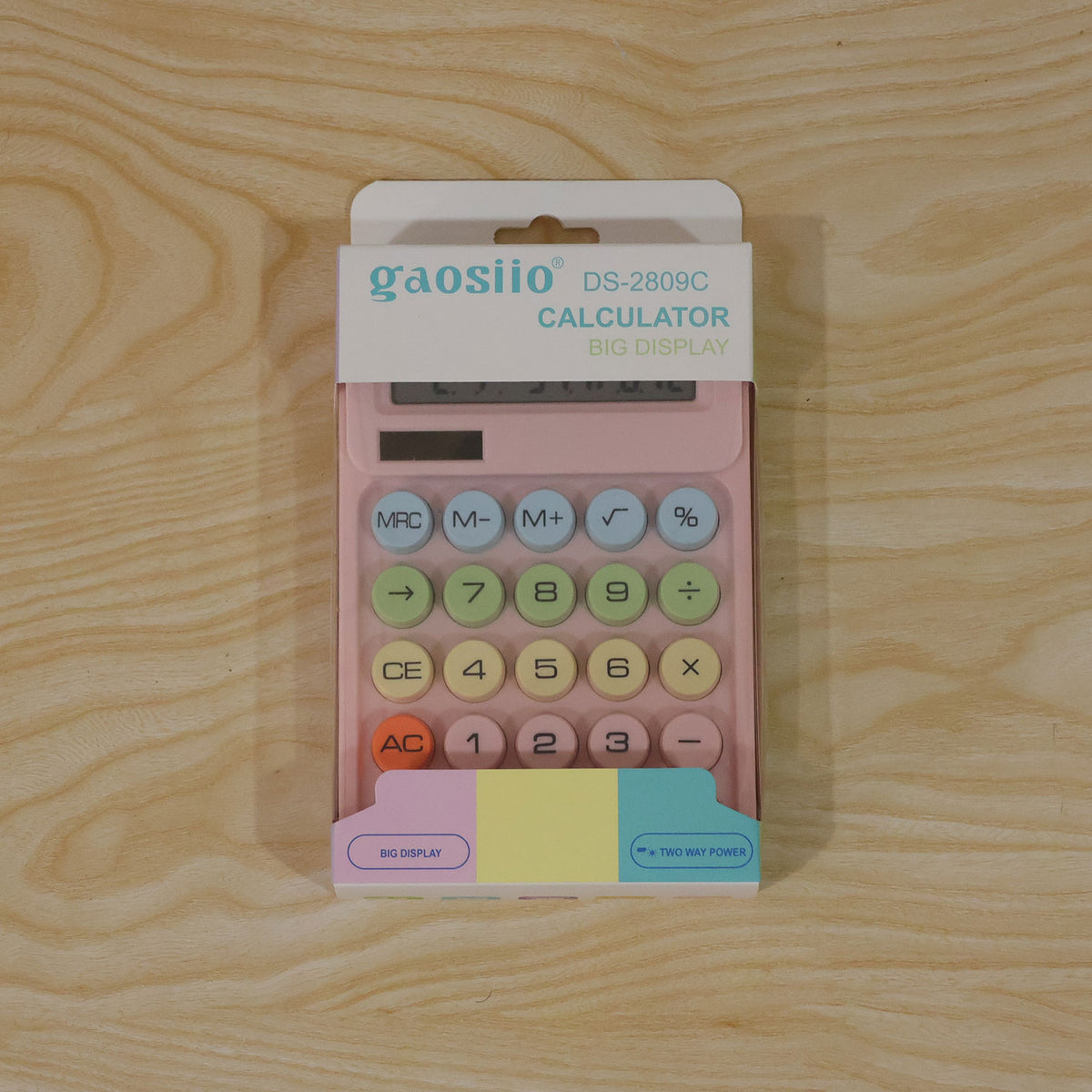 Mechanical switch desktop calculator - actual product and packing