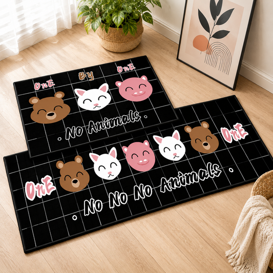 Printed Anti Slip Floor Mat Set – Safe & Decorative for Home