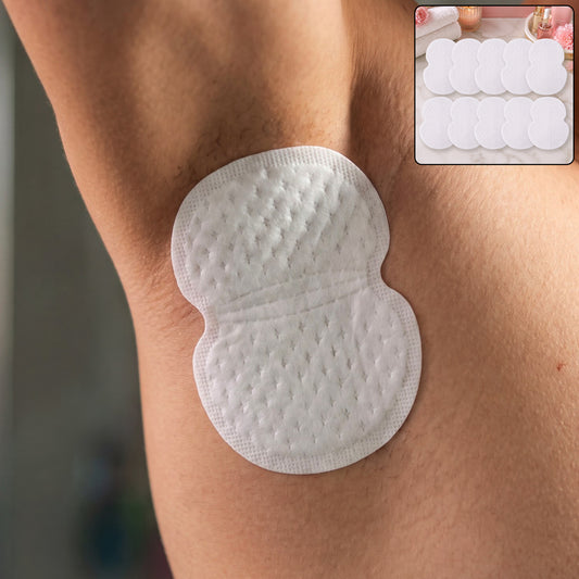 Disposable underarm sweat pad in use