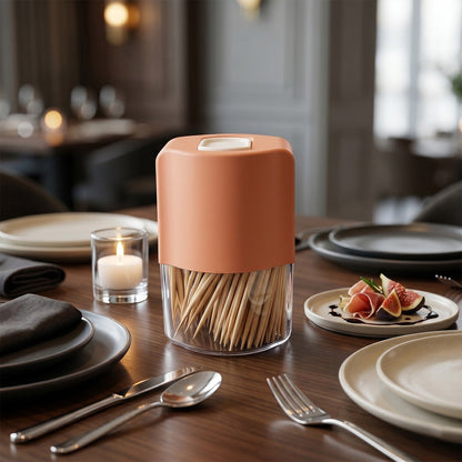 Toothpick Dispenser Box Set Automatic Pop-Up Holder for Dining Table (1 Set)