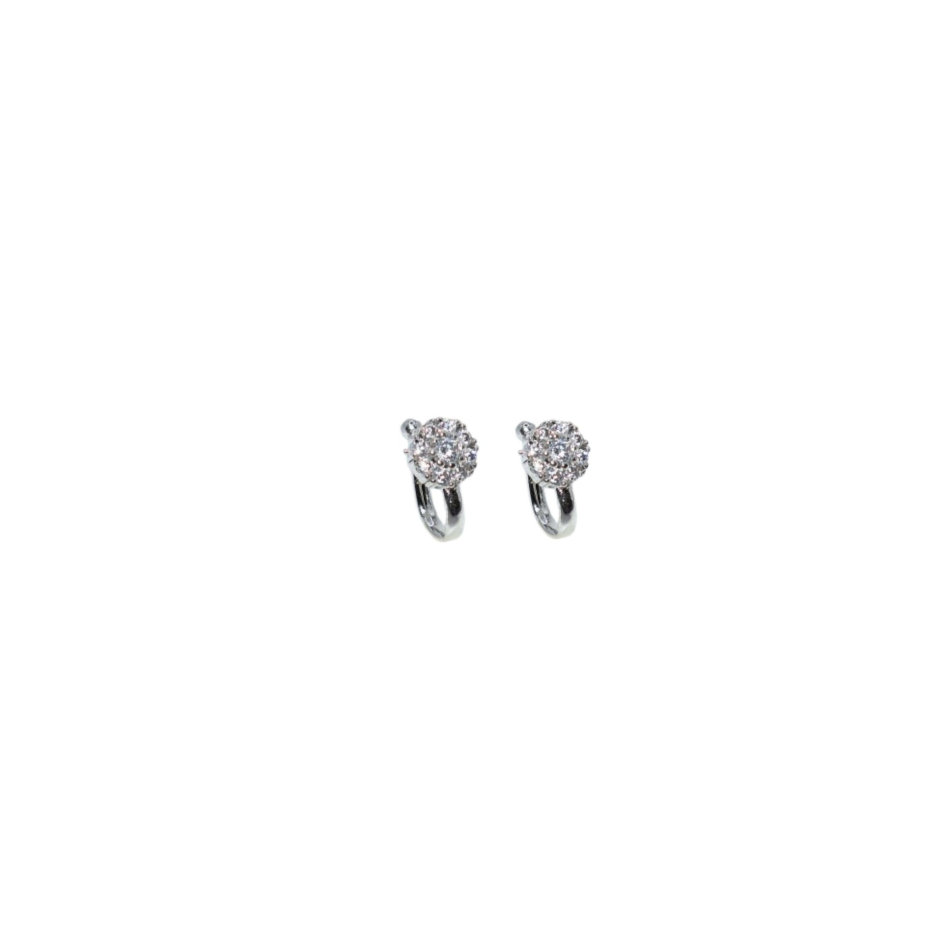 Silver-Plated AD Clip-On Nose Ring & Hoop Earrings Combo Pack of 2