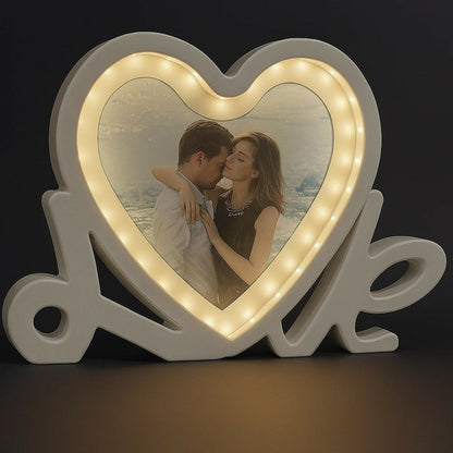 Heart Shape LED Photo Frame with Love Stand – Romantic Gift Frame