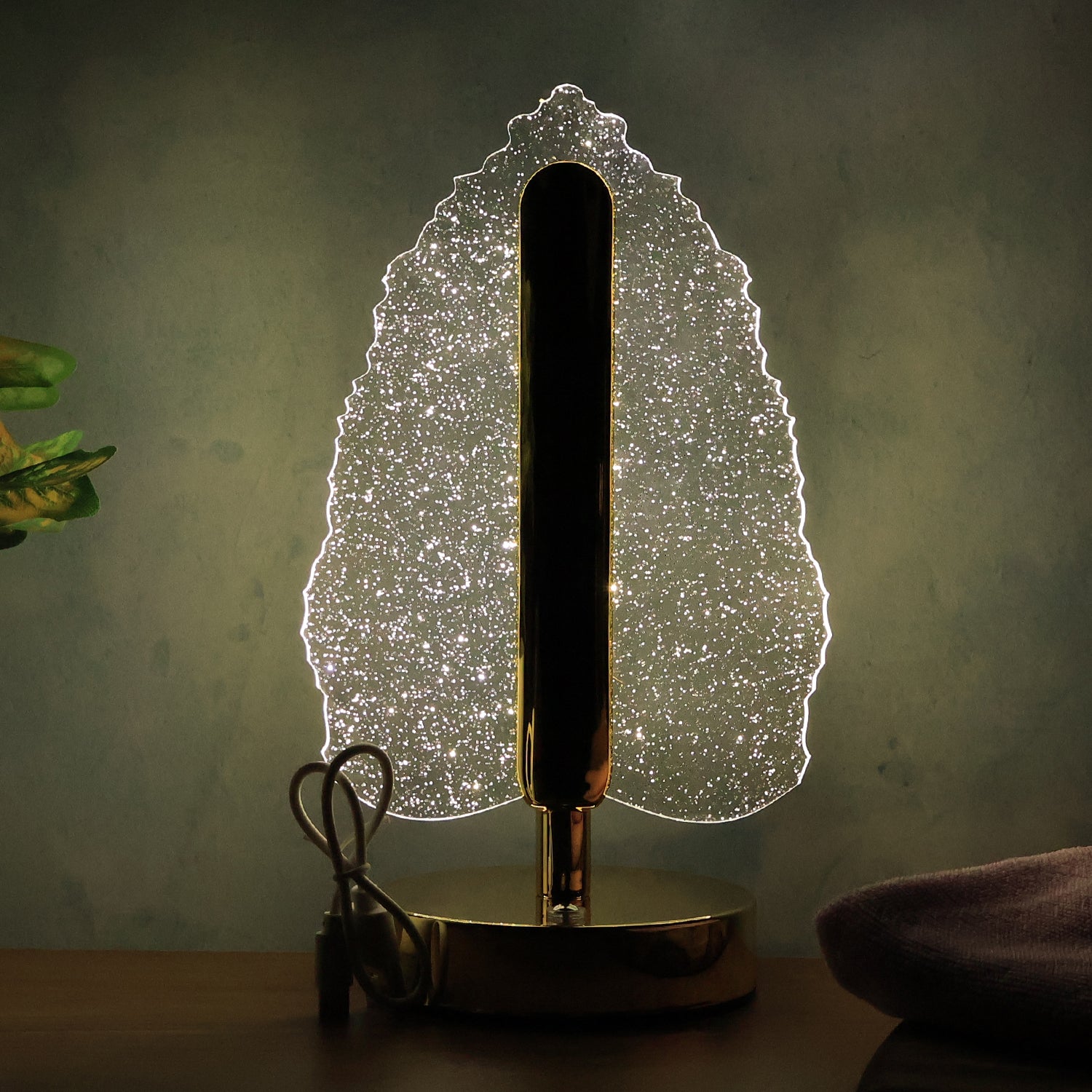 Premium LED Crystal Table Lamp with USB Power