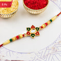 Floral Rakhi with Multicolor Stone Work Elegant Raksha Bandhan Gift (5pcs)