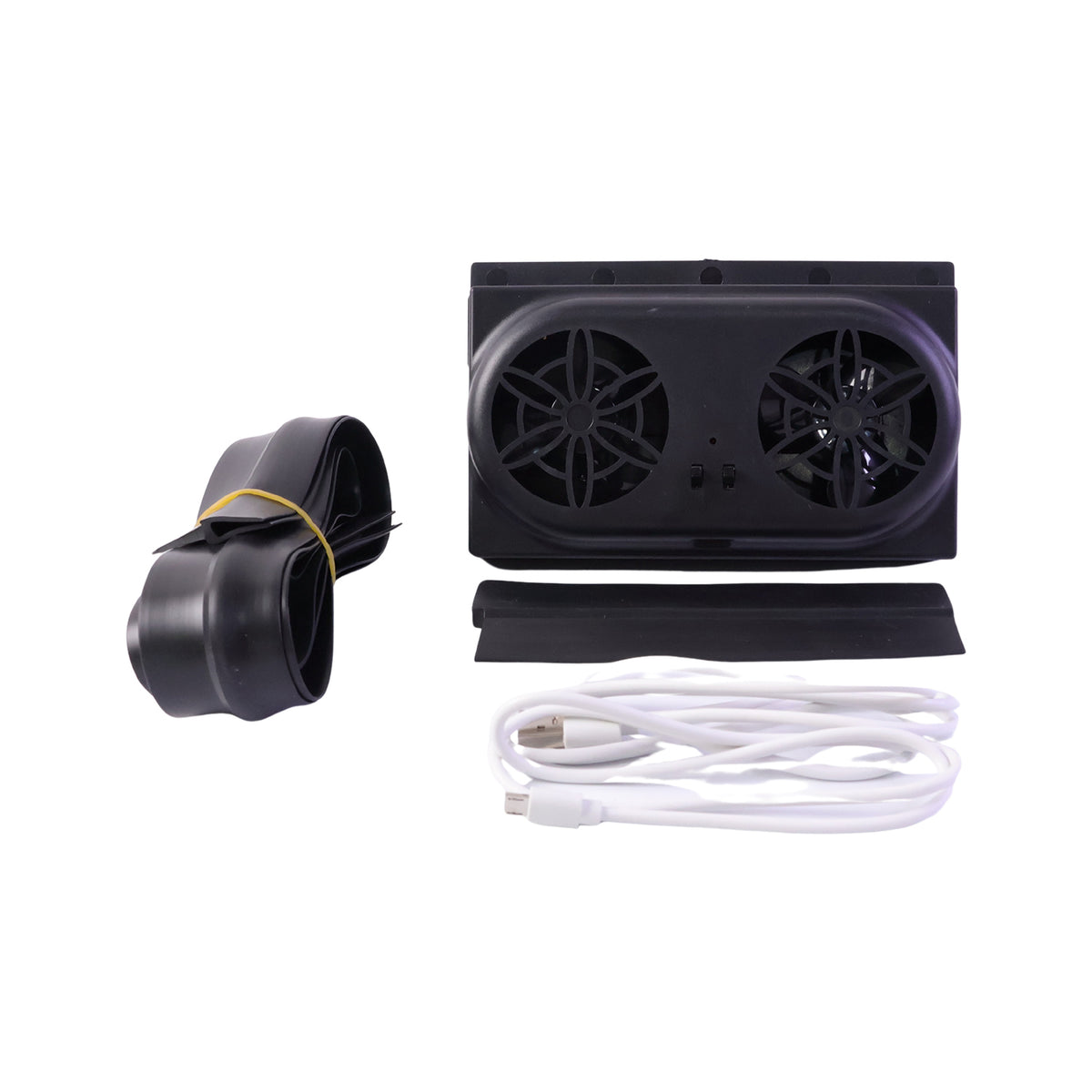 Solar car ventilation fan white background