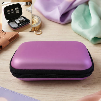 Composite view of travel storage case with accessories